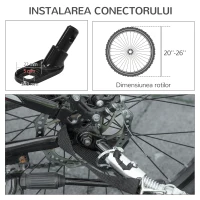 Remorca de bicicleta pentru caini PawHut 2-in-1 Carucior animal de companie Carucior bicicleta Atas de calatorie cu cadru de otel cu reflectoare universale de roti si steag rosu(m-8)