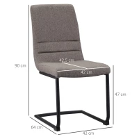 HOMCOM Juego de 2 Sillas de Comedor Sillas de Cocina Modernas con Respaldo Alto y Base en Forma de C 42x64x90 cm Marrón(m-3)