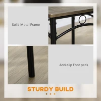 HOMCOM Set de masa pentru 4 persoane, set de masa si scaune de bucatarie 5 piese, masa de masa cu cadru metalic, maro rustic(m-7)
