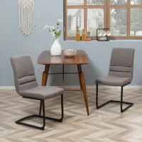 HOMCOM Juego de 2 Sillas de Comedor Sillas de Cocina Modernas con Respaldo Alto y Base en Forma de C 42x64x90 cm Marrón(m-2)