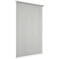 HOMCOM WiFi Smart Roller Blinds Work with TUYA App, Window Shade with Rechargeable Battery, Electric Shades Blind Easy Fit Home Office Living Room Bathroom Kitchen, Grey, 120cm x 180cm(m-11)