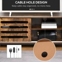HOMCOM Industrial TV Stand Media Console Table Unit Cabinet Steel Frame Sliding Doors(m-5)