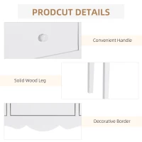 HOMCOM 100Wx32Dx85H cm 3-Drawer Console Table  Dressing Table-White(m-6)