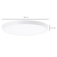 HOMCOM Deckenleuchte, Smart, LED, App- und Sprachsteuerung, Fernbedienung, Timer, viele Farben, Ø30 x 3,2cm(m-3)