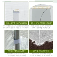 Outsunny 4.5Lx2Wx2H m Walk-in Greenhouse-White(m-4)
