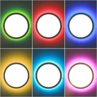 HOMCOM Deckenleuchte, Smart, LED, App- und Sprachsteuerung, Fernbedienung, Timer, viele Farben, Ø30 x 3,2cm(m-9)