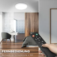 HOMCOM Deckenleuchte, Smart, LED, App- und Sprachsteuerung, Fernbedienung, Timer, viele Farben, Ø30 x 3,2cm(m-7)