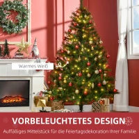 HOMCOM Weihnachtsbaum Tannenbaum 200 LEDs 616 Spitzen Ø 112 x H180 (cm)(m-5)