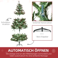 HOMCOM Weihnachtsbaum Tannenbaum 200 LEDs 616 Spitzen Ø 112 x H180 (cm)(m-6)
