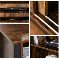 HOMCOM Industrial TV Stand Media Console Table Unit Cabinet Steel Frame Sliding Doors(m-7)