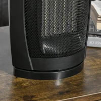 HOMCOM Chauffage soufflant oscillant 1500 W - mini radiateur céramique PTC - 3 niveaux de puissance - chauffage d'appoint noir(m-8)