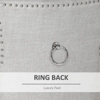 HOMCOM Scaun pentru Pranz Eleganta Captusita Invelis din Lin cu Nasturi Matlasati Gri(m-6)