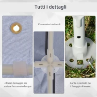 Outsunny Gazebo Impermeabile con Zanzariere da Giardino Esterno Tendone in Poliestere 3 x 3 x 2.45 m Grigio(m-6)