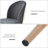 HomCom set 2 scaune captusite, 50x58x85 cm, gri(m-7)