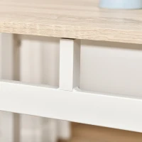 HOMCOM Set Masă de Prânz din 5 Piese cu 1 Masă Dreptunghiulară și 4 Scaune, 100x63x76,5 cm, Gri și Alb(m-10)