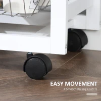 HOMCOM Carucior de Bucatarie cu economisire de spatiu din lemn MDF alb 92 x 37 x 82cm(m-7)