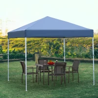 Outsunny Gazebo Pieghevole Impermeabile con Corde e Picchetti Rivestimento in Oxford 2.45 x 2.45 m Blu(m-10)