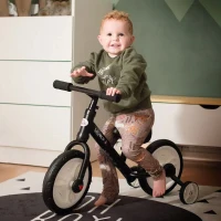 HOMCOM Bicicleta Balance com pedais e rodas removíveis para criança de 2-5 anos 85x36x54cm carga 25kg Cor preta(m-13)