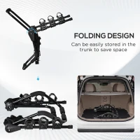 HOMCOM Suport Posterior Bicicleta Pentru Masina pentru 3 Biciclete Max 45 kg din Otel(m-5)