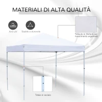 Outsunny Gazebo Pieghevole Impermeabile con Corde e Picchetti Rivestimento in Oxford 2.45 x 2.45 m Bianco(m-4)
