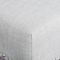 HOMCOM Scaun pentru Pranz Eleganta Captusita Invelis din Lin cu Nasturi Matlasati Gri(m-9)