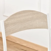 HOMCOM Set Masă de Prânz din 5 Piese cu 1 Masă Dreptunghiulară și 4 Scaune, 100x63x76,5 cm, Gri și Alb(m-9)