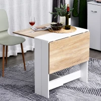 HOMCOM masa de pranz moderna, stejar alb, 103x76x73.5cm(m-9)