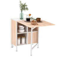 Homcom Birou 169×62×75 cm – Stejar & Alb cu 4 Compartimente Functionale(m-14)