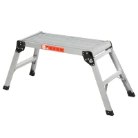 HOMCOM Banco Plegable Plataforma de Trabajo Escalera de Aluminio 150Kg Escalon Taburete(m-1)