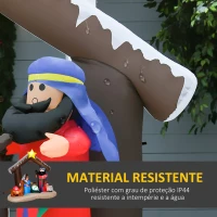 HOMCOM Decoração Inflável de Natal 183cm com Luzes LED Inclui Inflador Nascimento de Jesús para Festas Jardim Exterior 201x100x186cm Multicor(m-5)