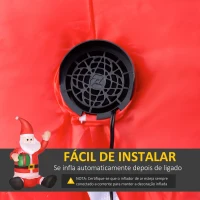 HOMCOM Pai Natal Insuflável de 1,2 m com Presente Decoração de Natal Iluminação LED 70x50x120cm Multicolorido(m-6)