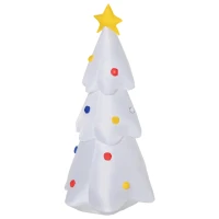 HOMCOM Árvore de Natal Inflável 122cm de Altura com Luzes LED e Inflador Decoração de Natal para Interiores Exteriores 60x51x122cm Branco(m-1)