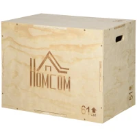 HOMCOM Cutie Pliometrica 3‑in‑1 – Lemn pentru Antrenament Sarituri(m-11)