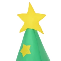 HOMCOM Árvore de Natal Inflável 180cm com Luzes LED Decoração de Pai Natal Boneco de Neve e Presentes com Inflador para Interior e Exterior 115x105x180cm Verde(m-8)