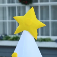 HOMCOM Árvore de Natal Inflável 158cm de Altura com Luzes LED e Inflador Decoração de Natal para Interiores Exteriores 67x61x158cm Branco(m-8)