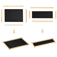 Outsunny Bienenbeute Bienenstock mit 20 Rähmchen aus Massivholz inklusive Gehäuse Imkereibedarf Natur 58,2 x 48 x 56,6 cm(m-7)