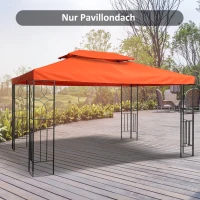 Outsunny baldachim do metalowego pawilonu ogrodowego namiotu imprezowego 3x4 namiot ogrodowy dach rdzawoczerwony(m-10)