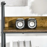 HOMCOM Leiterregal im Industriedesign 4 Regale 63,5 cm x 44 cm x 121 cm Holzwerkstoff Stahl Braun + Schwarz(m-7)