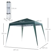 Pawilon ogrodowy namiot składany 3x3m popup zielony Outsunny(m-3)