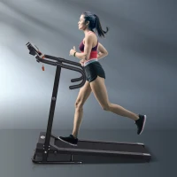 HOMCOM Tapis Roulant Elettrico Pieghevole Salvaspazio, Tapis Roulant Professionale con Schermo LCD, per Casa e Ufficio, 560W Velocità Max 10km(m-10)