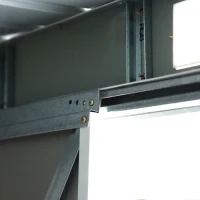 Outsunny domek narzędziowy, domek ogrodowy z drzwiami przesuwnymi zewnętrzny stal kolor szary(m-8)