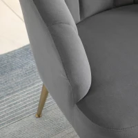 Krzesło jadalniane Krzesło do salonu Krzesło biurowe Krzesło tapicerowane Krzesło Retro Poliester Stal HOMCOM®(m-9)