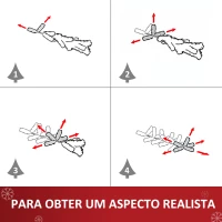 HOMCOM Árvore de Natal 180 cm Árvore de Natal Artificial com Luzes LED Fibra Óptica 230 Ramos de PVC e Suporte Metálico Ø82x180 cm Verde(m-6)