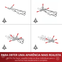 HOMCOM Árvore de Natal Artificial 180cm Ignífugo com 624 Ramos 48 Decorações Folhas de PVC e Suporte Metálico Verde(m-6)