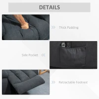 HOMCOM Oversized Riser and Recliner Chairs for the Elderly with 8 Vibration Massage, Large Fabric Upholstered Lift Chair for Living Room with Remote Control, Side Pocket, Footrest, Dark Grey(m-8)