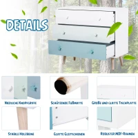 HOMCOM szafka dziecięca z 3 szufladami szafka dziecięca MDF niebieski(m-5)