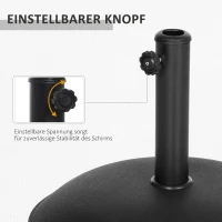 Zonneschermstandaard zonneschermvoet rond parasolvoet 20 kg basis staal(m-4)