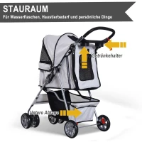 Wózek spacerowy dla psa kota szary PawHut(m-5)