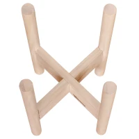 Set van 2 plantenstandaards voor buiten massief dennenhout natuurlijke kleur 18 x 18 x 35,4 cm(m-7)