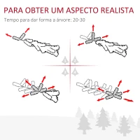 HOMCOM Árvore de Natal Nevada Artificial 180cm com 300 Luzes LED Branco Quente 618 Ramos Ignífugos de PVC Decorações Incluidadas e Base Dobrável Ø65x180cm Verde(m-7)